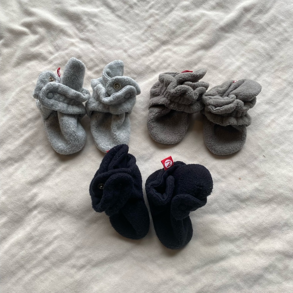 Zutano Booties - 0-3 months - 3 pair
